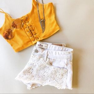 Hollister Crochet Jean Shorts